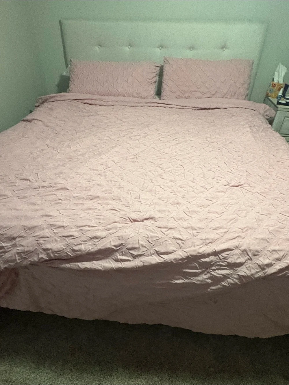 Shabby Chic Blush Pintuck Comforter Set